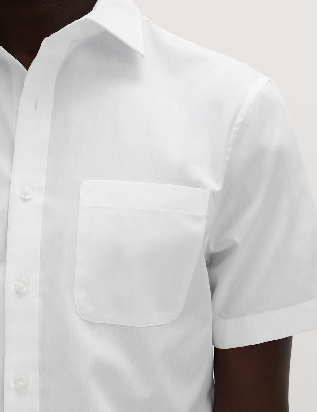 Marks & Spencer M&S 3 Pack Regular Fit Easy Iron Short Sleeve Shirts White - 3