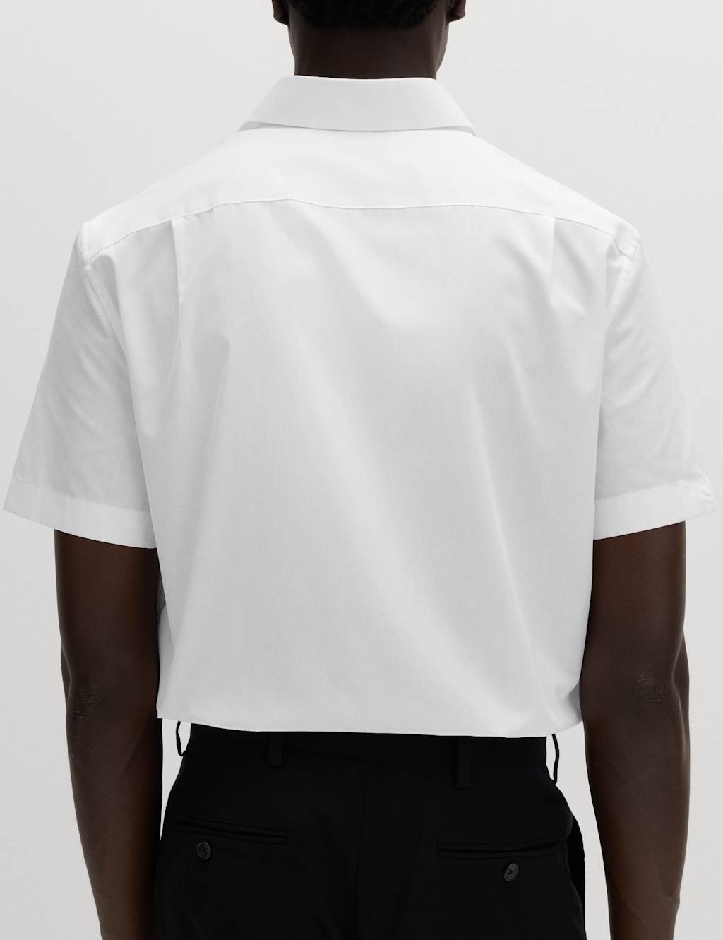 Marks & Spencer M&S 3 Pack Regular Fit Easy Iron Short Sleeve Shirts White - 4