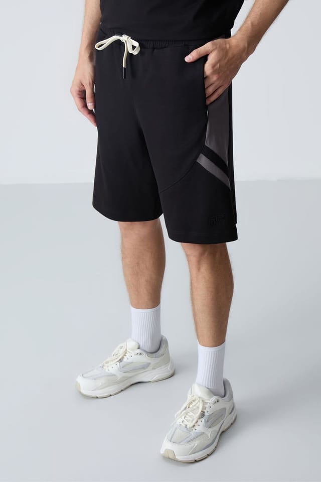 Tommy Life Tommy Life Men's Fleece Sweat Shorts in Black - 2