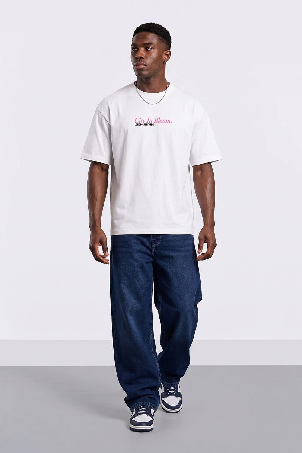 LONDON ATTITUDE LONDON ATTITUDE Men's Tokyo City in Bloom Oversized Heavyweight Printed T-Shirt in White - 4