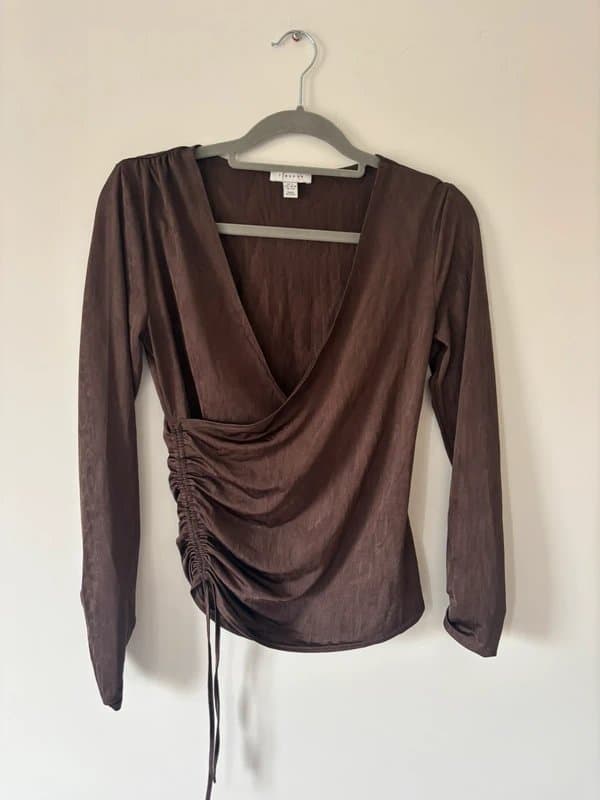 Topshop Topshop brown long sleeve top