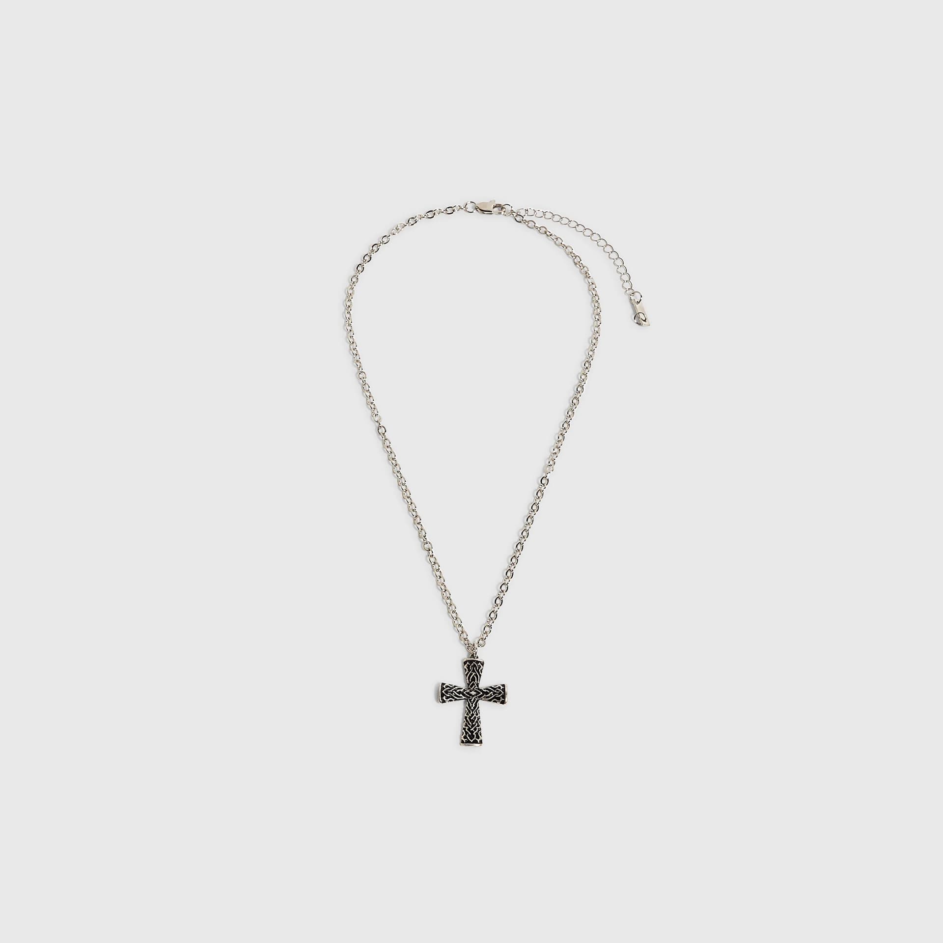 River Island Mens River Island Silver Celtic Cross Necklace