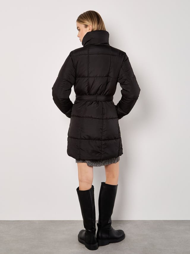 Apricot Apricot Women's Quilted Puffer Jacket in Black - 3