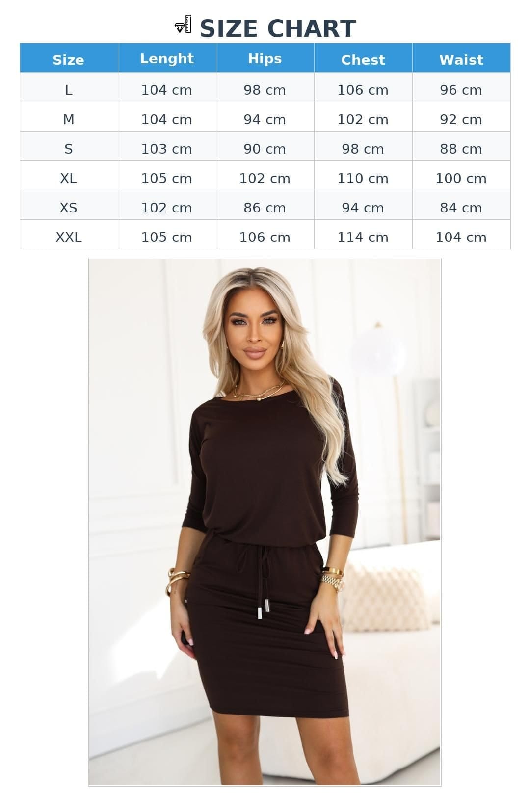 Love Lace Love Lace Women's Daydress Soft Elastic Dress in Brown - 4