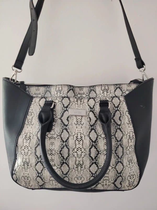 Fiorelli Fiorelli Snake Print Shoulder Bag | Black & Grey Faux Leather Tote | Y2K Chic | Crossbody Strap
