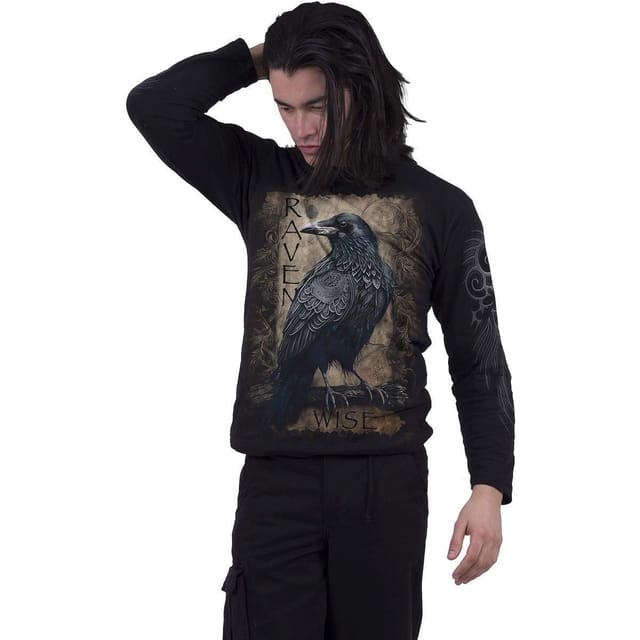 Spiral Spiral Men's RAVEN WISE - Longsleeve T-Shirt Black - 3