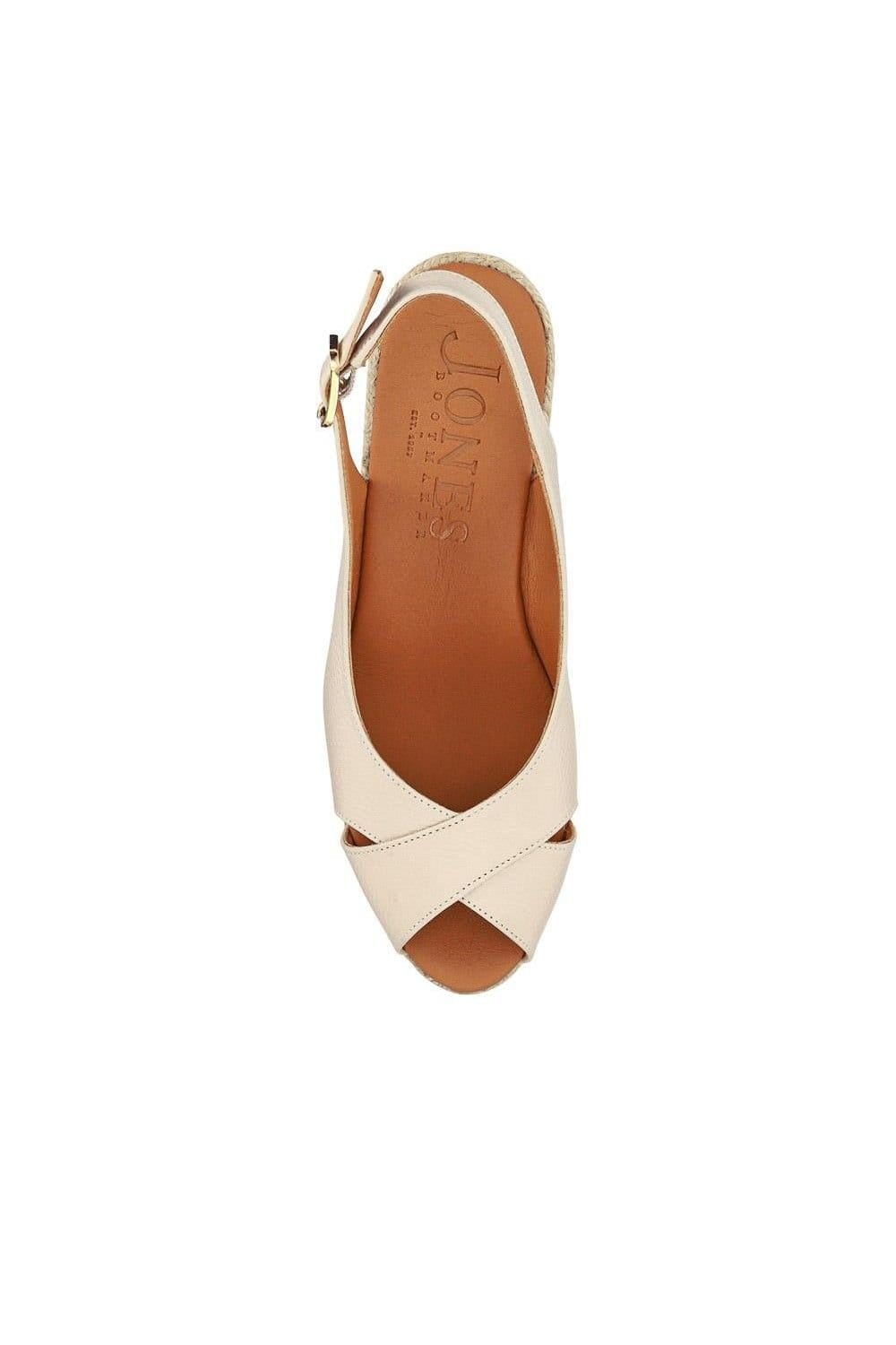 Jones Bootmaker Jones Bootmaker Women's Raquelle Leather Heeled Espadrilles in White - 4