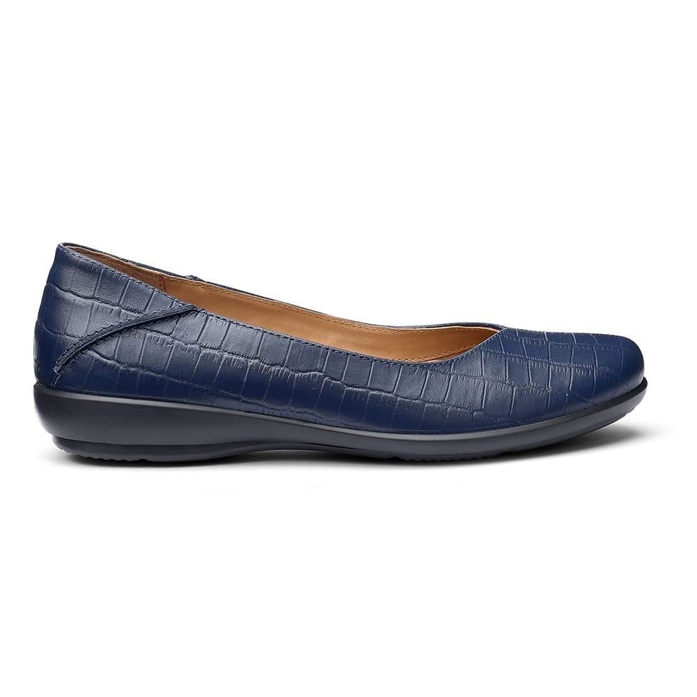 Hotter Hotter Women's Wide Fit 'Birdie' Ballerina Pumps in Navy