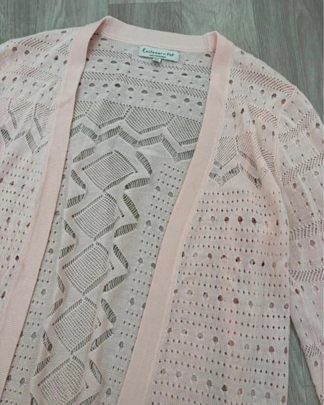 F&F F&f pink knit summer cardigan size 8