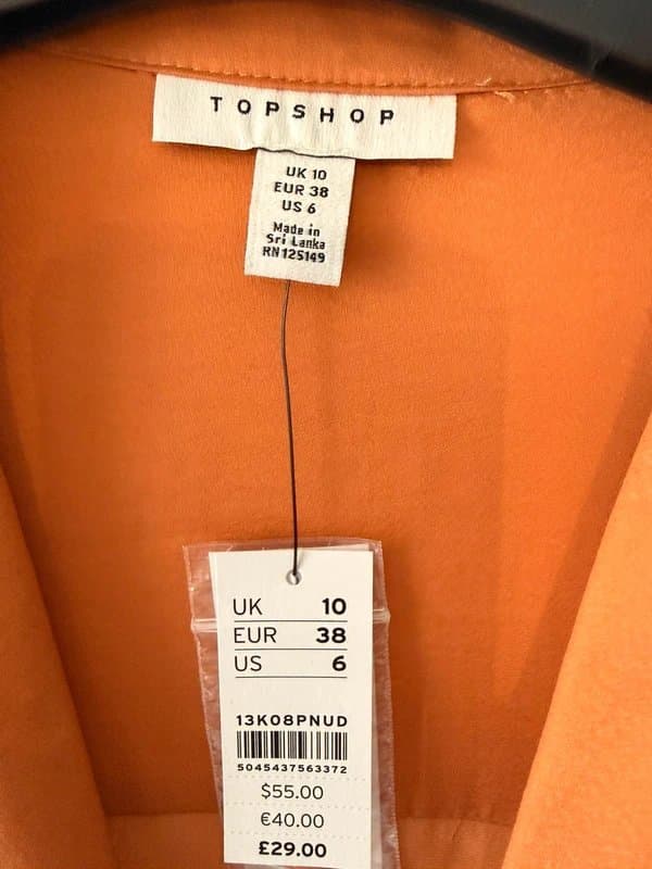 Topshop Gorgeous Copper Blouse/Shirt