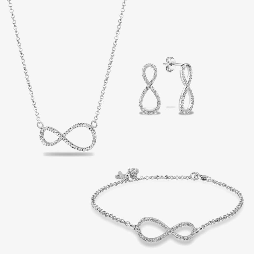 Rosa Lea Rosa Lea Women's Pave Infinity Necklace AE-950632NA-1 in Silver