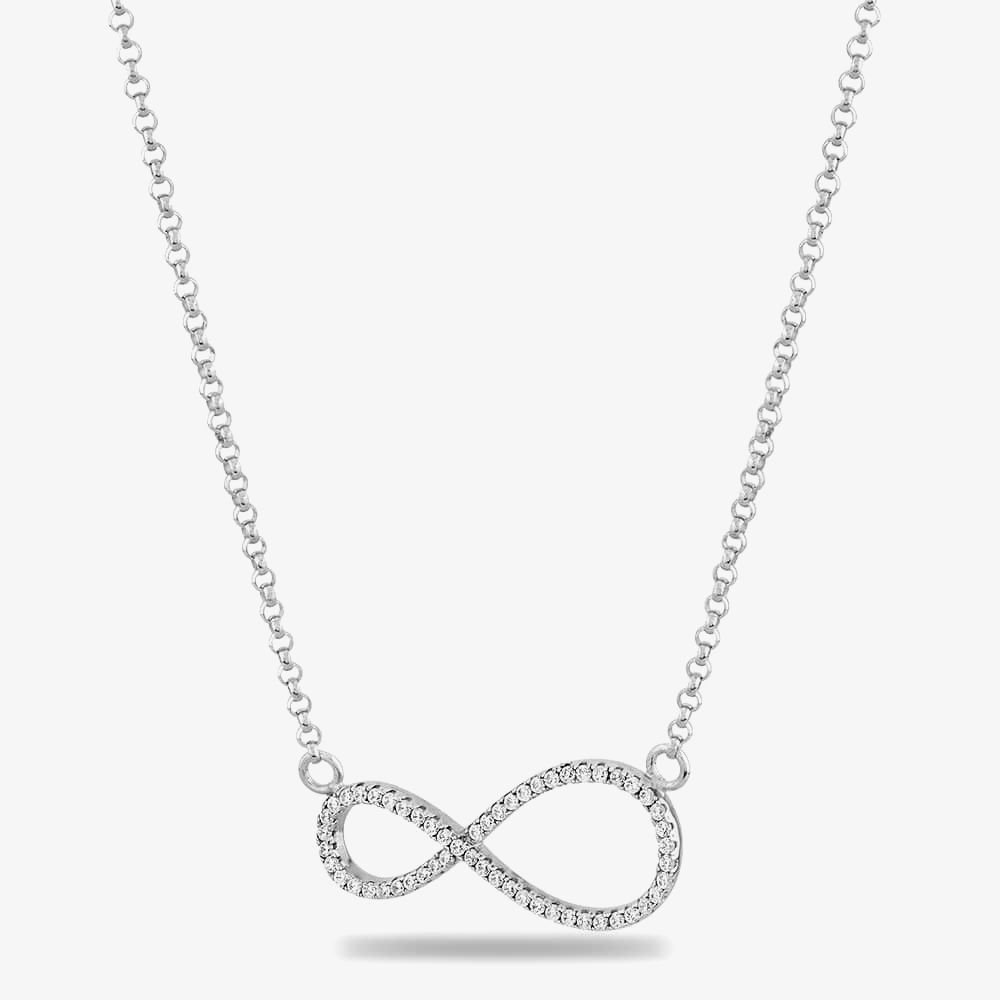 Rosa Lea Rosa Lea Women's Pave Infinity Necklace AE-950632NA-1 in Silver - 2