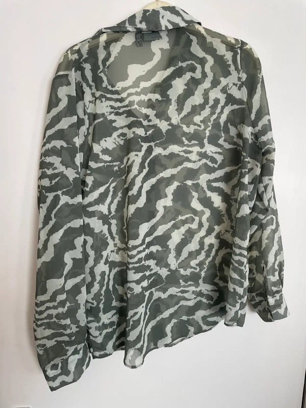 ASOS Khaki Silk Camo Shirt Size 12