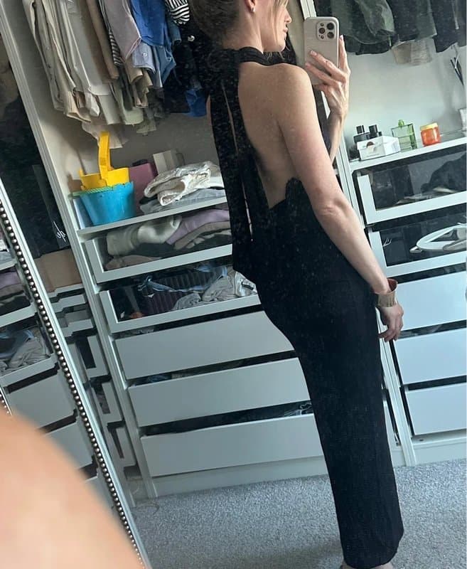 ASOS Design ASOS design black wrap front halter neck dress UK 8