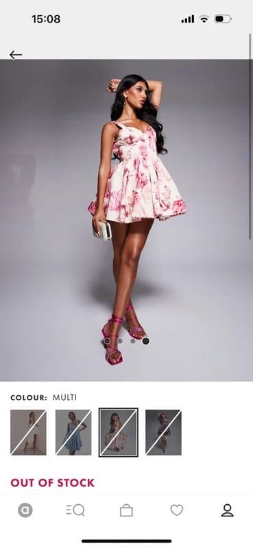 ASOS ASOS luxe denim corset printed skater mini dress with bow back in pink floral