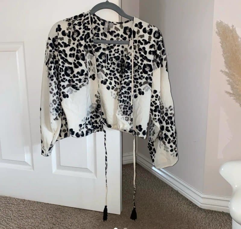 ASOS ASOS leopard print beach tie mesh top