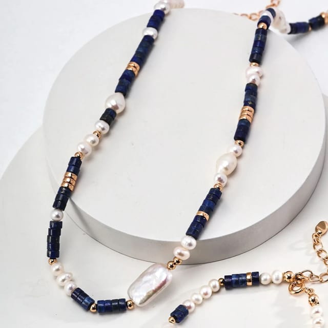 Angel Barocco Angel Barocco Women's Lapis lazuli Baroque pearl necklace - 2