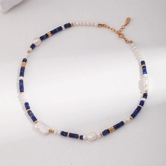 Angel Barocco Angel Barocco Women's Lapis lazuli Baroque pearl necklace - 3