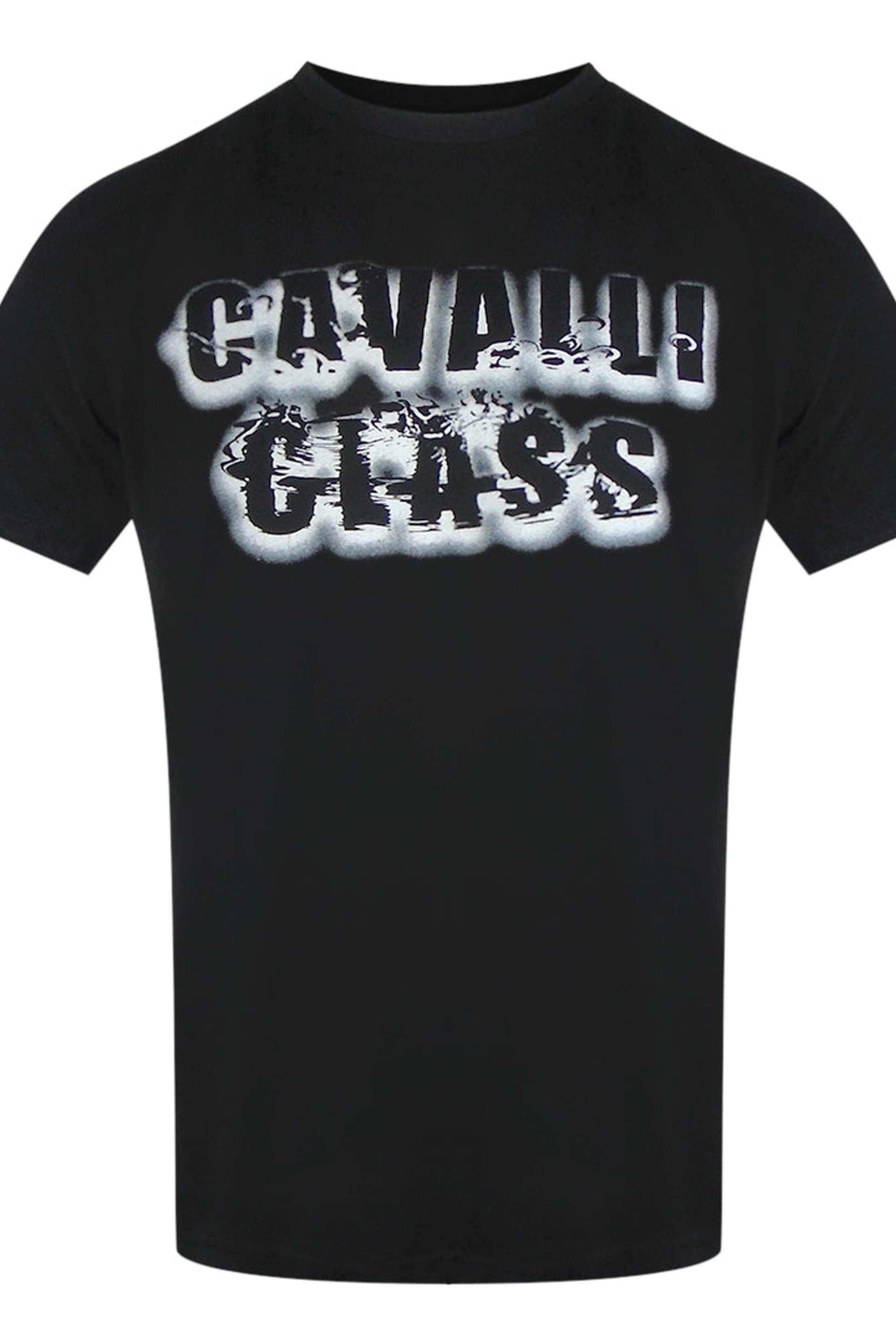 Cavalli Class Cavalli Class Men's Short Sleeve Crew T-shirt in Black