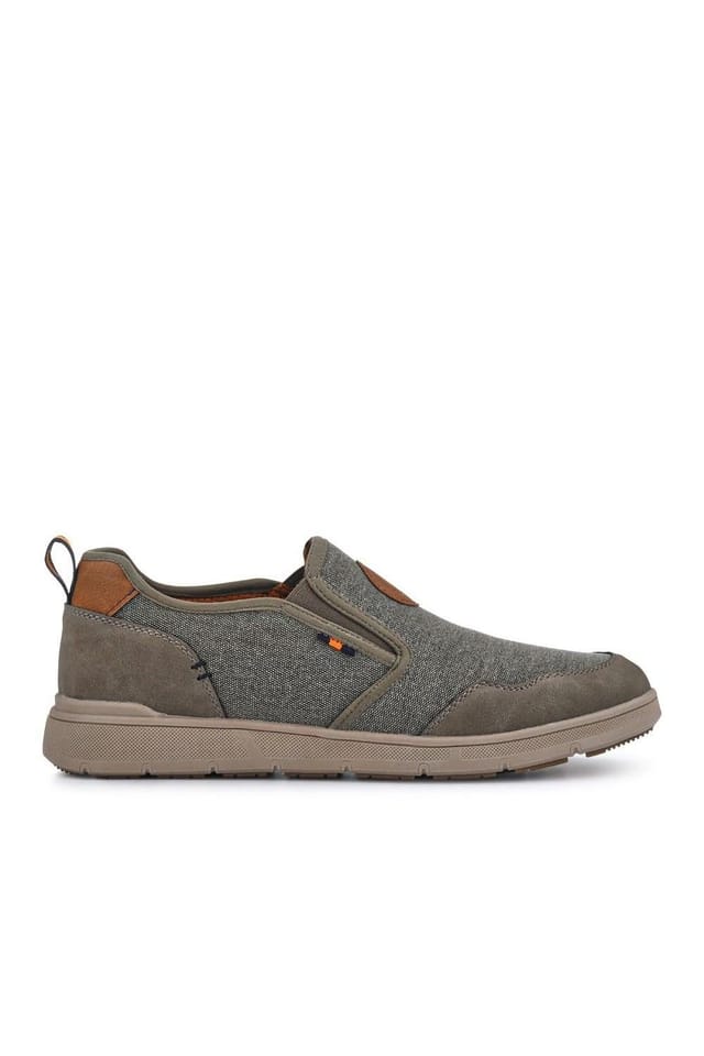 Pavers Pavers Men's Elasticated Fabric Slip-Ons in Khaki - 2