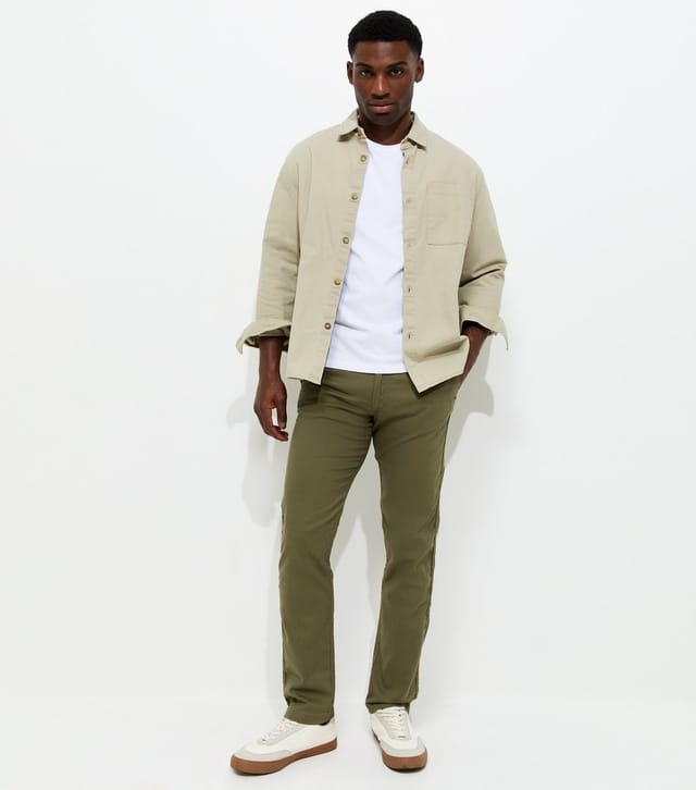 jack & jones Men's Regular Cotton Rich Dark Green Slim Drawstring Trousers Jack & Jones New Look - 2
