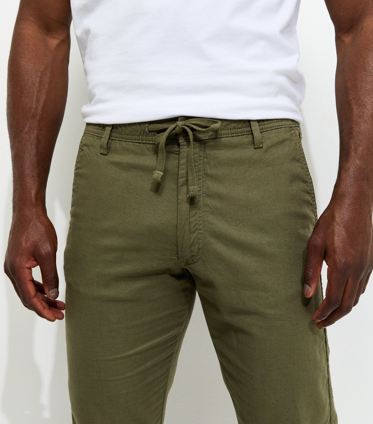 jack & jones Men's Regular Cotton Rich Dark Green Slim Drawstring Trousers Jack & Jones New Look - 3