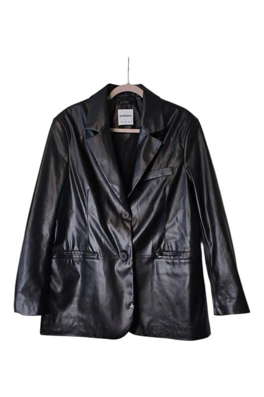 Bershka Sleek black Bershka faux leather blazer.