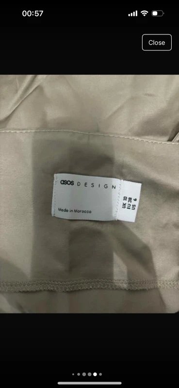 ASOS Design satin silky drape cami vest top champagne neutral beige elegance classic size 10 - 1