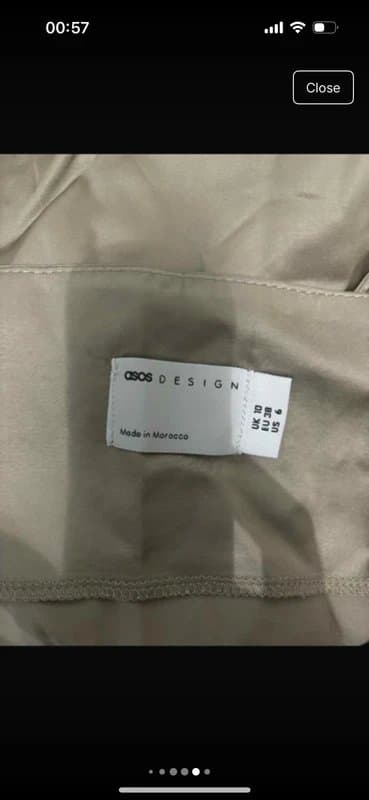 ASOS Design satin silky drape cami vest top champagne neutral beige elegance classic size 10