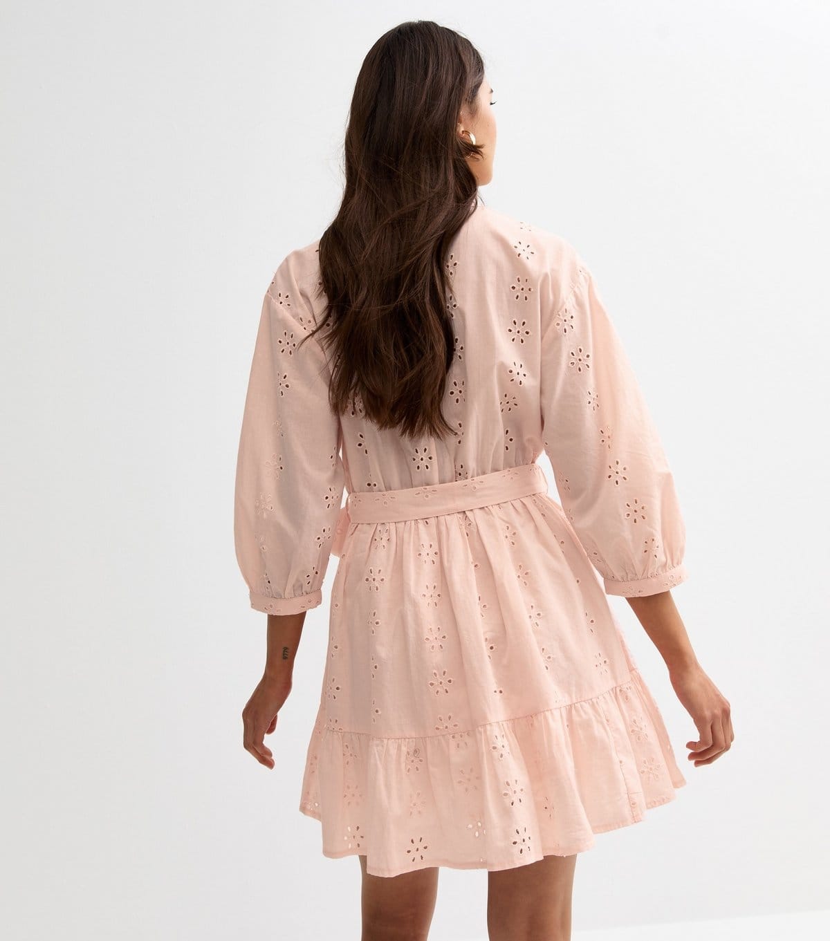 New Look Women's Light Pink Broderie Anglaise Mini Dress New Look - 4