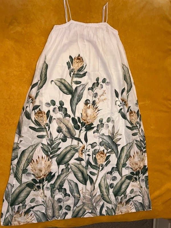 H&M H&M linen blend floral maxi dress with lining