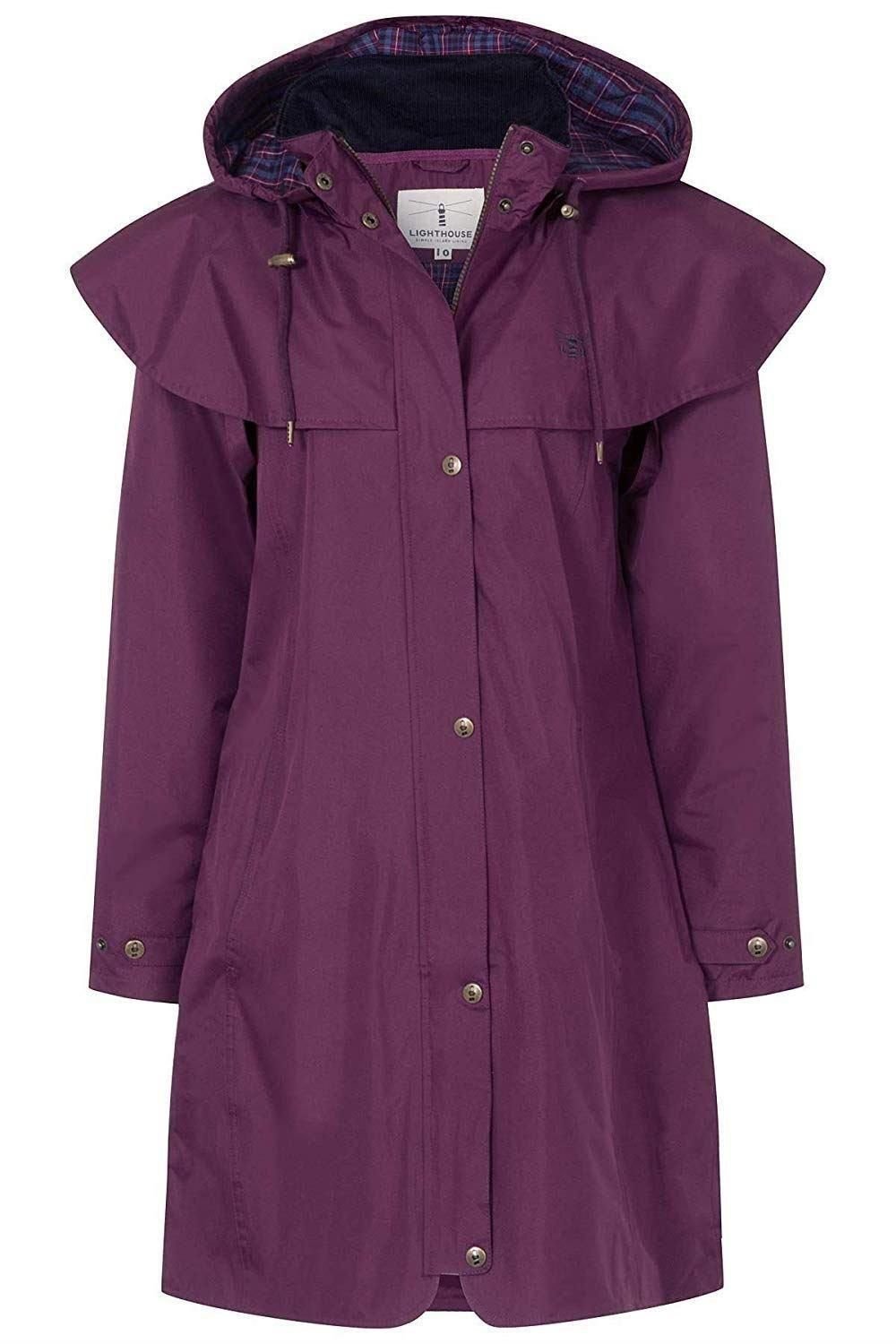 Lighthouse Clothing Lighthouse Clothing Women's Outrider 3/4 Length Waterproof Raincoat in Burgundy - 2