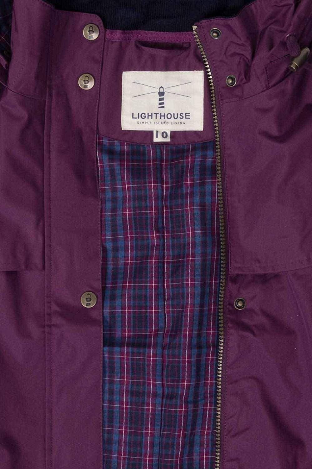 Lighthouse Clothing Lighthouse Clothing Women's Outrider 3/4 Length Waterproof Raincoat in Burgundy - 4