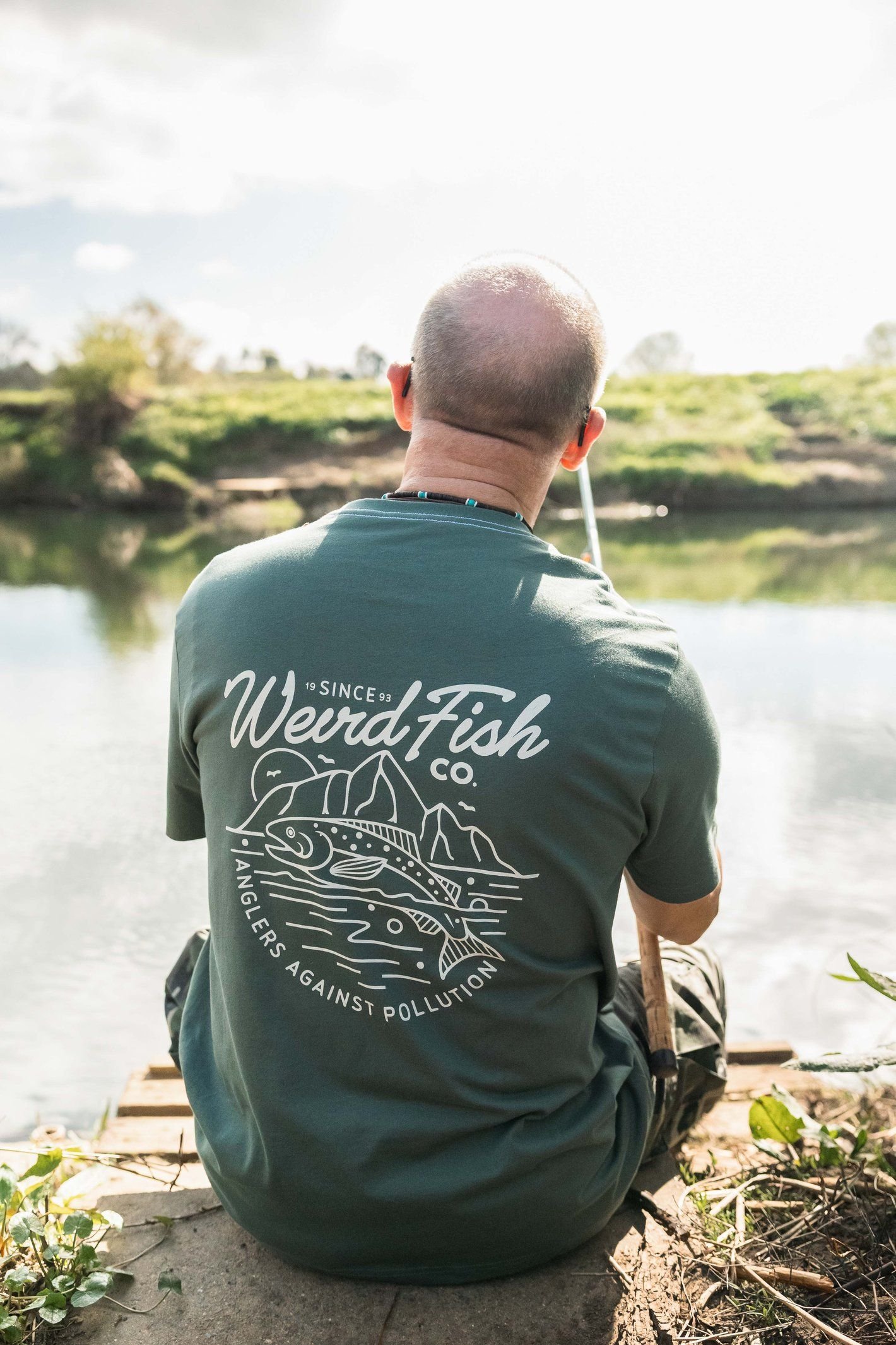 Weird Fish Weird Fish Men's Angling Angling Trust Graphic T-Shirt in Bottle Green - 3