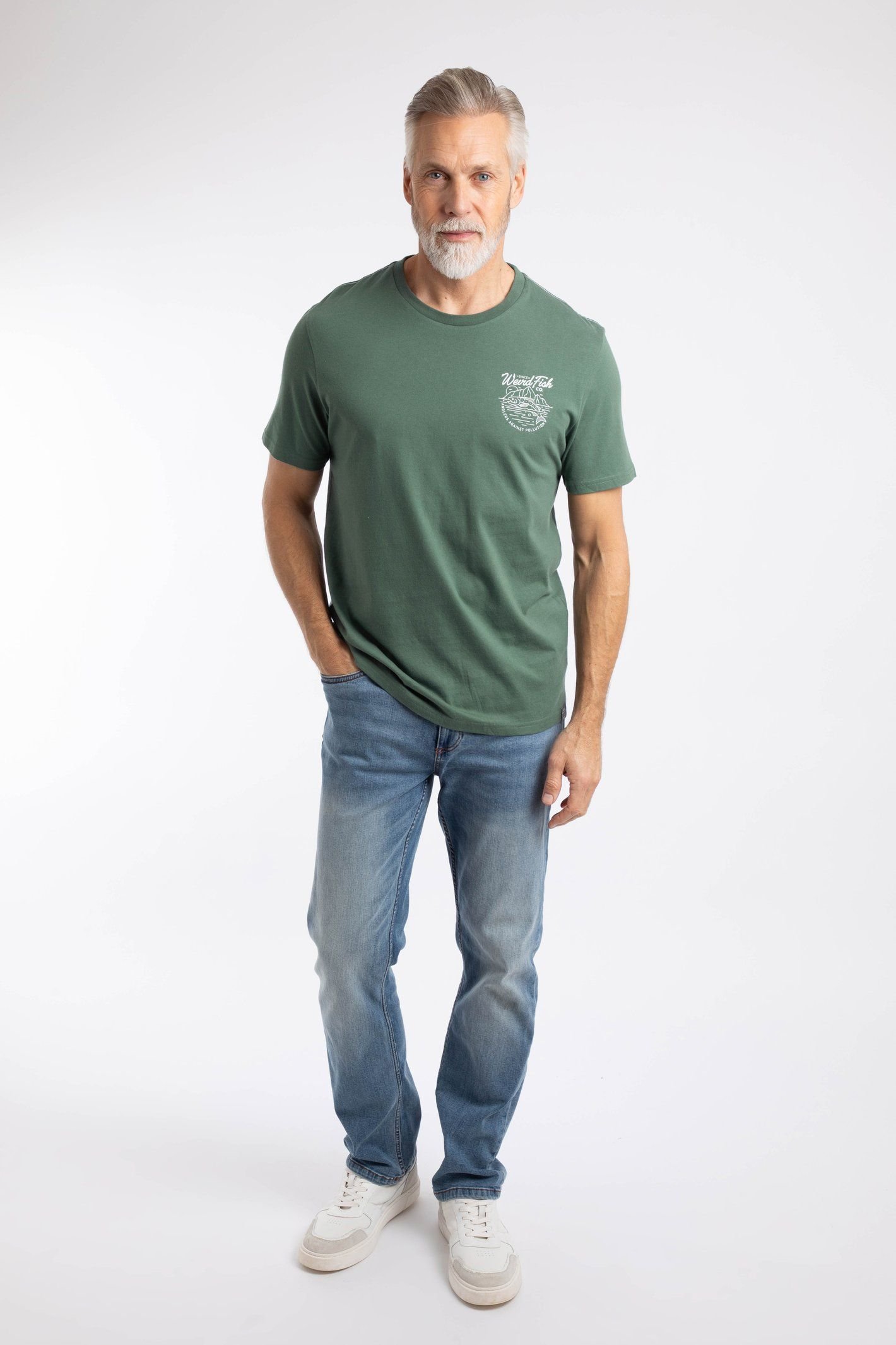 Weird Fish Weird Fish Men's Angling Angling Trust Graphic T-Shirt in Bottle Green - 4