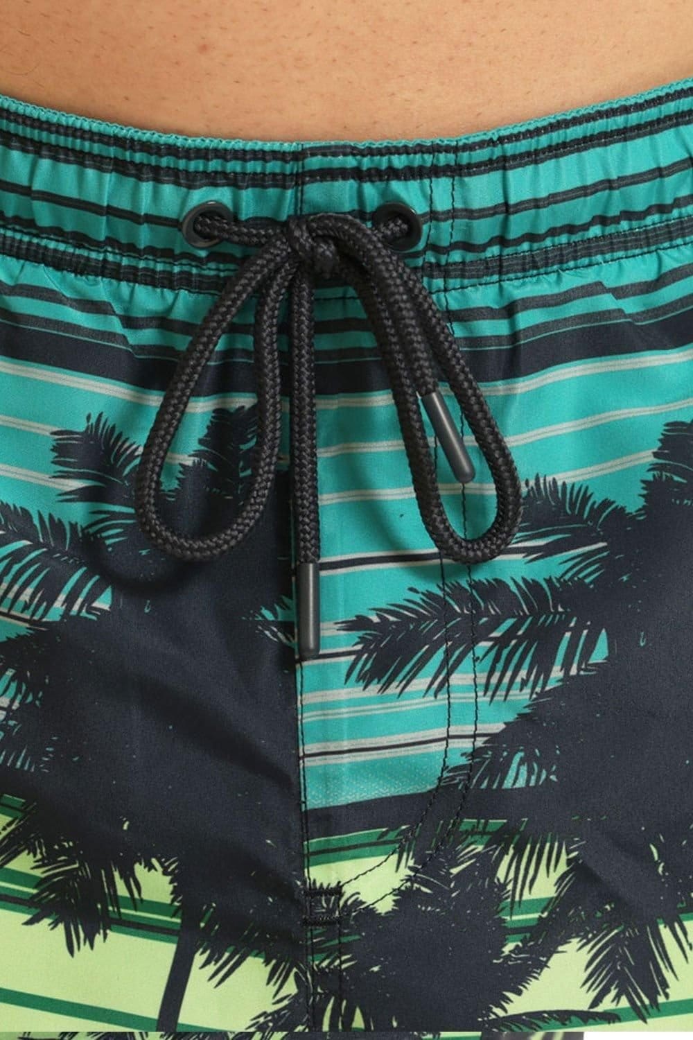 RIPT Essentials RIPT Essentials Men's Palm Tree Printed Swim Shorts in Blue - 4