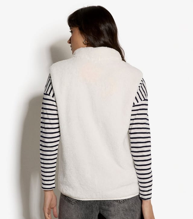 Apricot Women's Cream Fleece Zip Up Gilet Apricot New Look - 3
