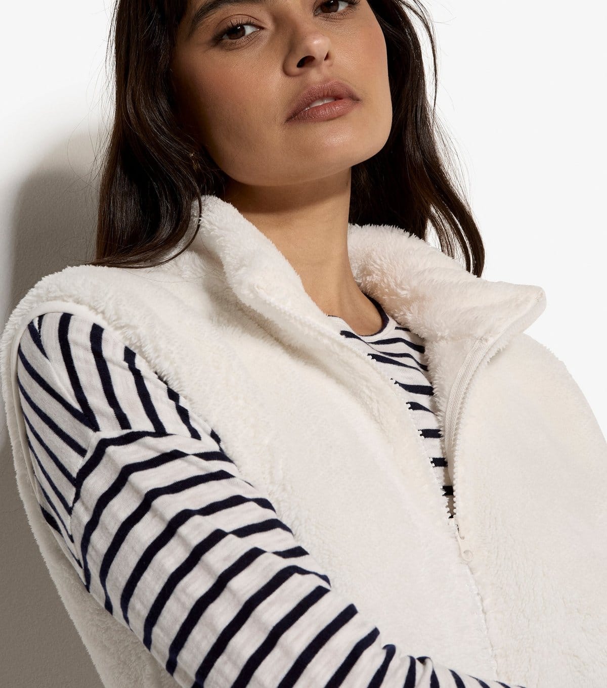 Apricot Women's Cream Fleece Zip Up Gilet Apricot New Look - 4