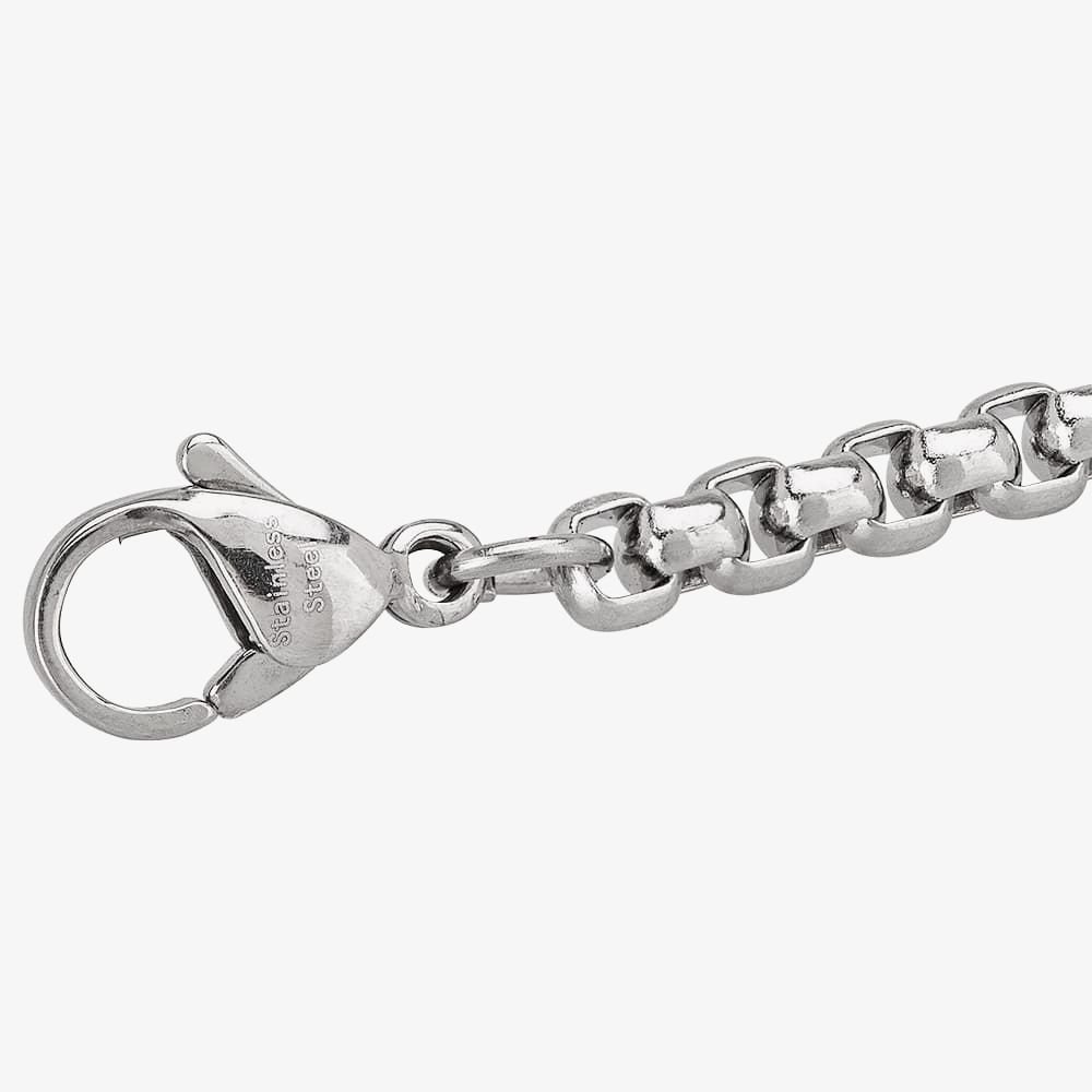 Bourne and Wilde Bourne and Wilde Men's Polished Steel Belcher Chain USS-727S22L3.5 in Silver - 3