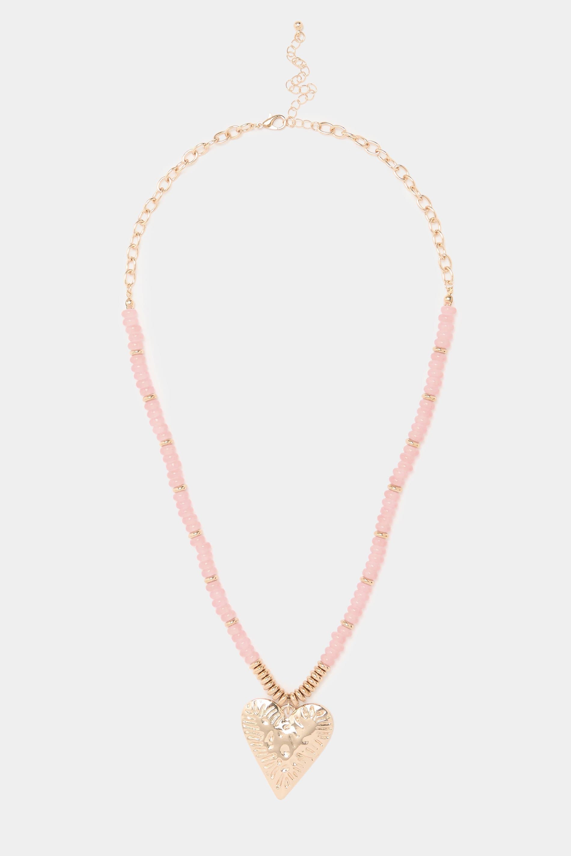 Yours Gold Tone Beaded Heart Pendant Necklace