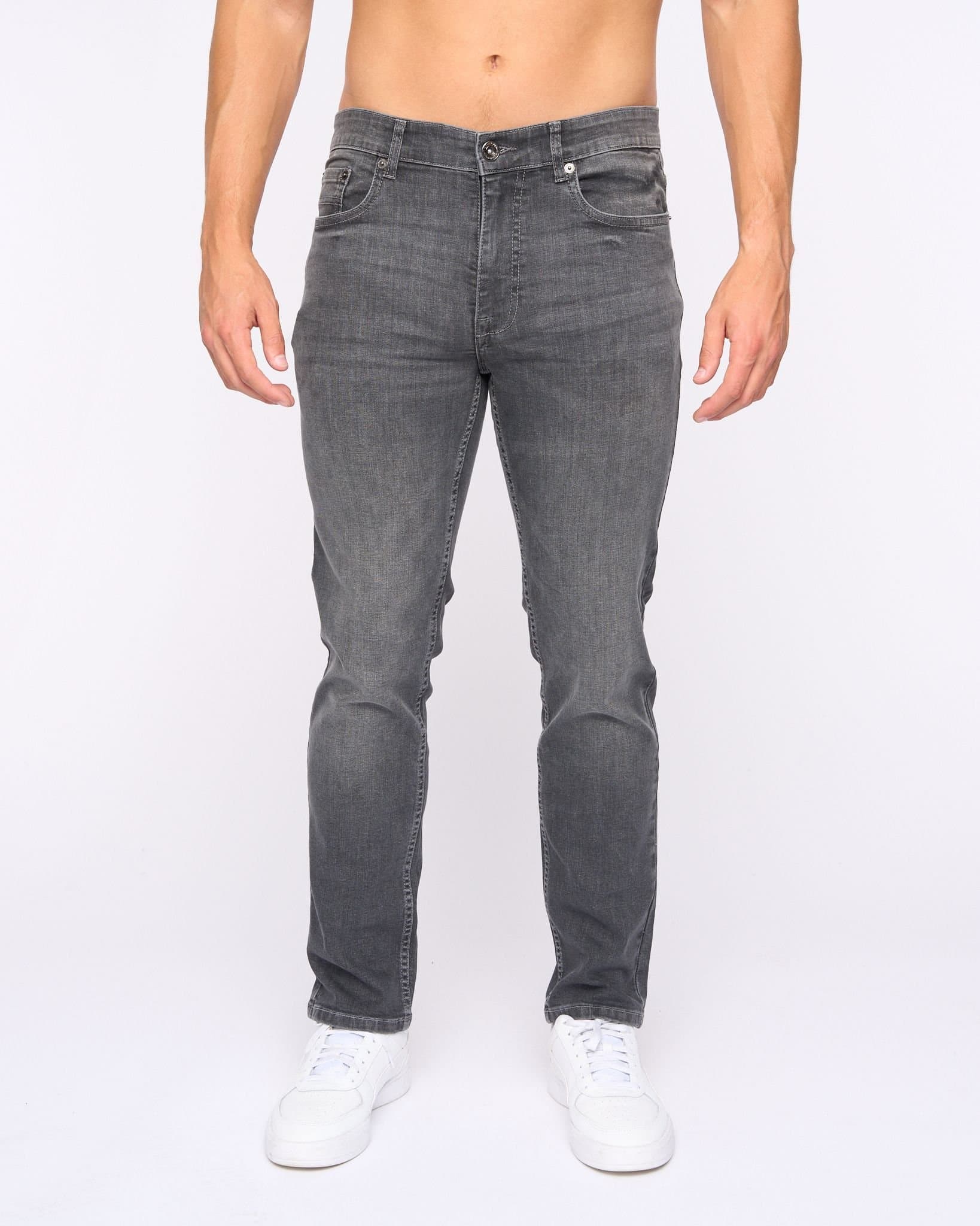 Bewley&Ritch Bewley&Ritch Abingdon Men's Slim-Fit Stretch Denim Jeans in Grey