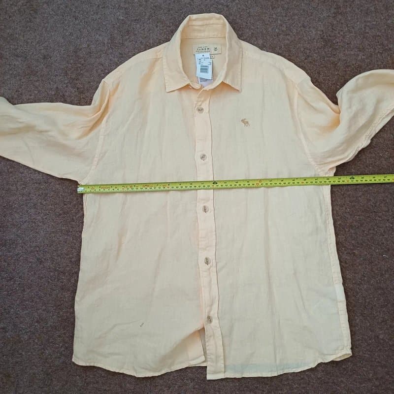 Abercrombie & Fitch New men's Abercrombie and Fitch icon logo long sleeve linen shirt (UK : M)