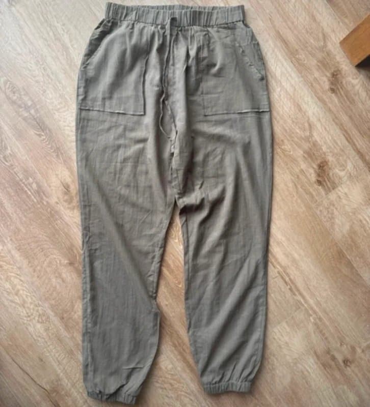ASOS Cuffed cargo trousers/ linen/ khaki/ cargo pants