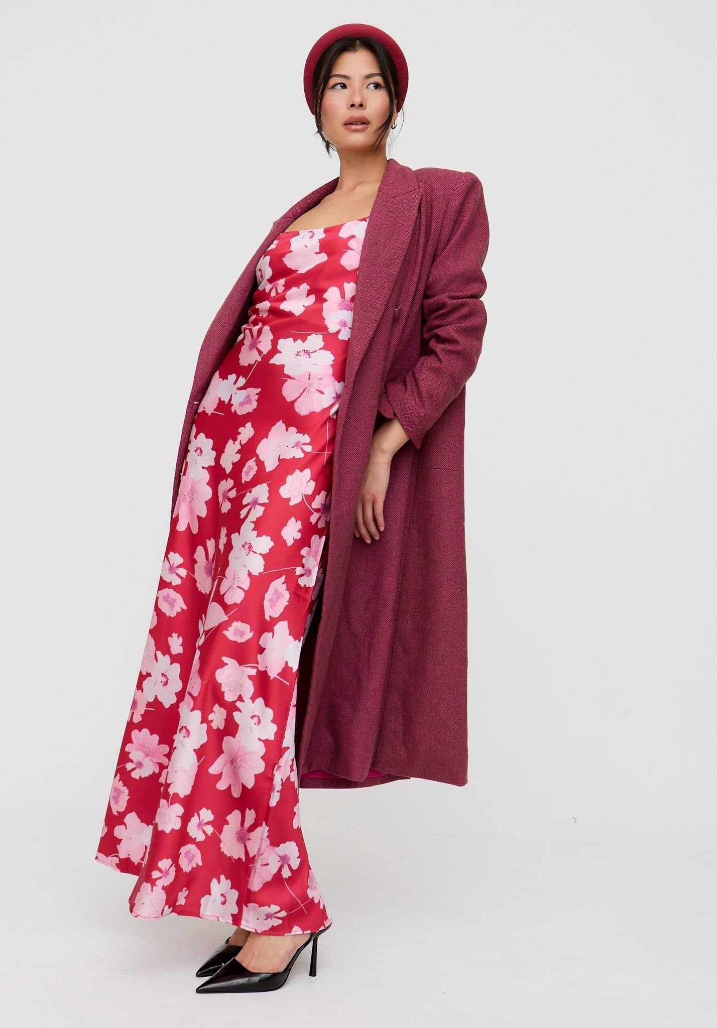 Lily and Lionel Lily and Lionel Women's Roxy Spaghetti Strap Savannah Print Maxi Dress In Red