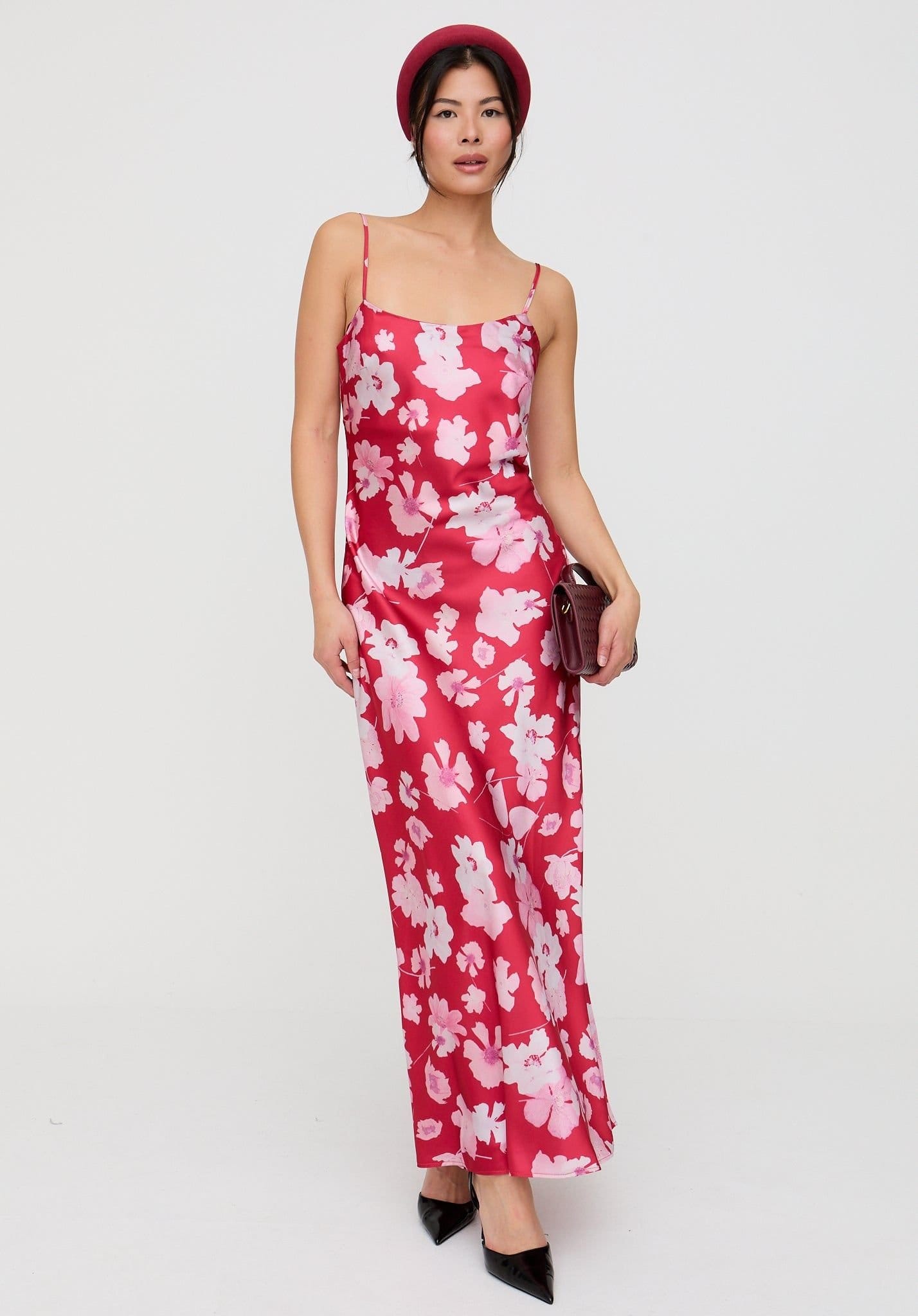 Lily and Lionel Lily and Lionel Women's Roxy Spaghetti Strap Savannah Print Maxi Dress In Red - 4