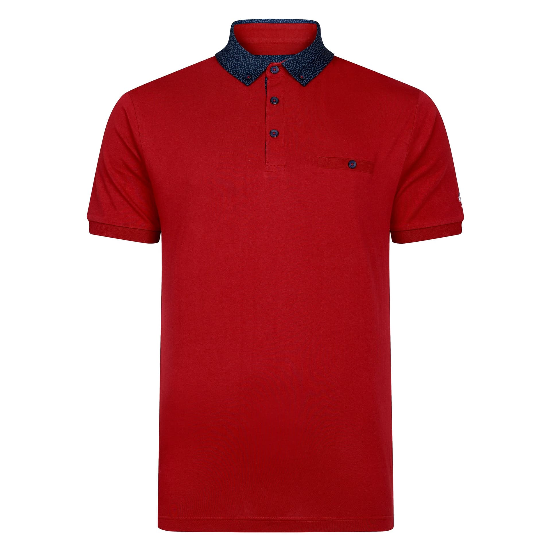 Lizard King Lizard King Men's Mens Wine Printed Collar Polo Shirt