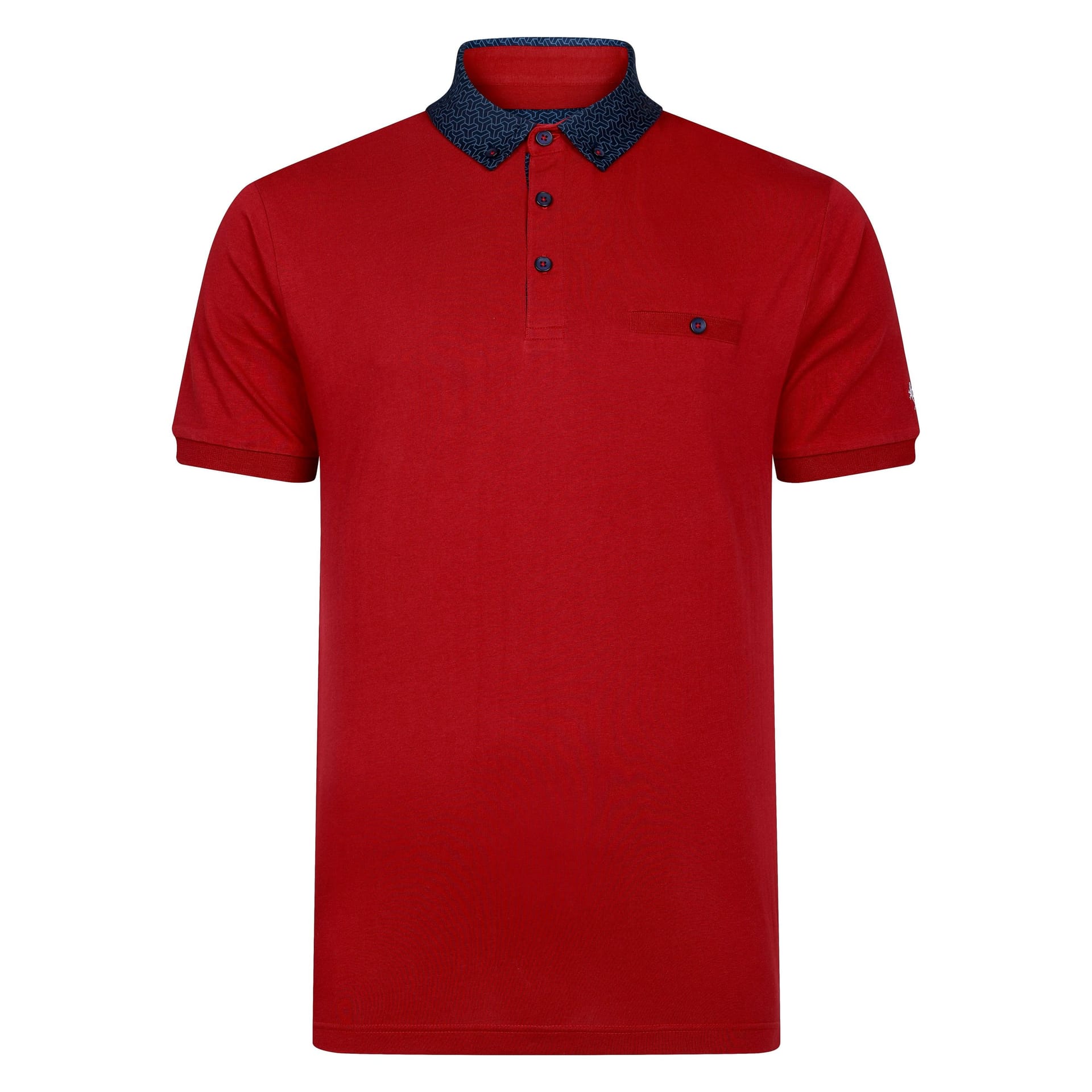 Lizard King Men's Wine Printed Collar Polo Shirt