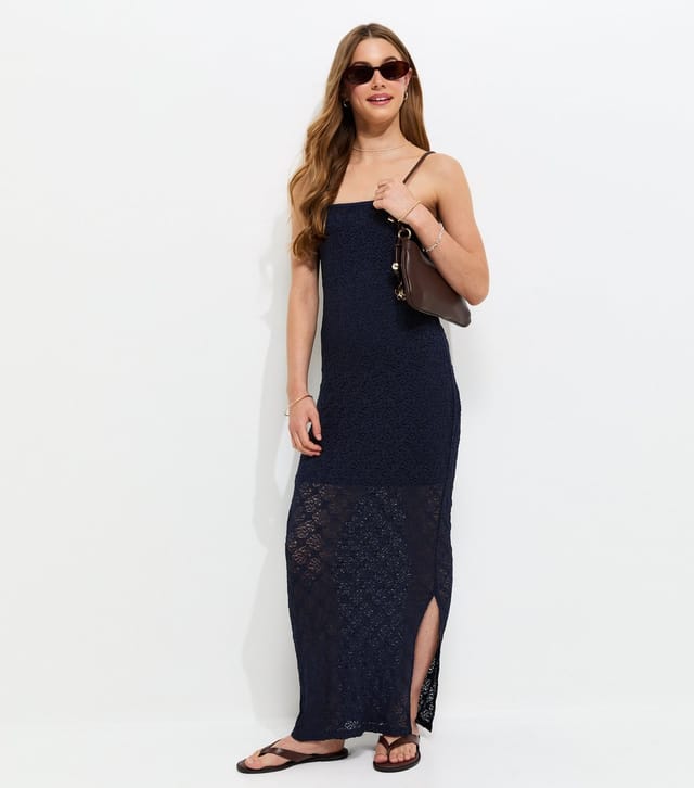 New Look Girls' Navy Lace Bandeau Maxi Dress New Look - 3
