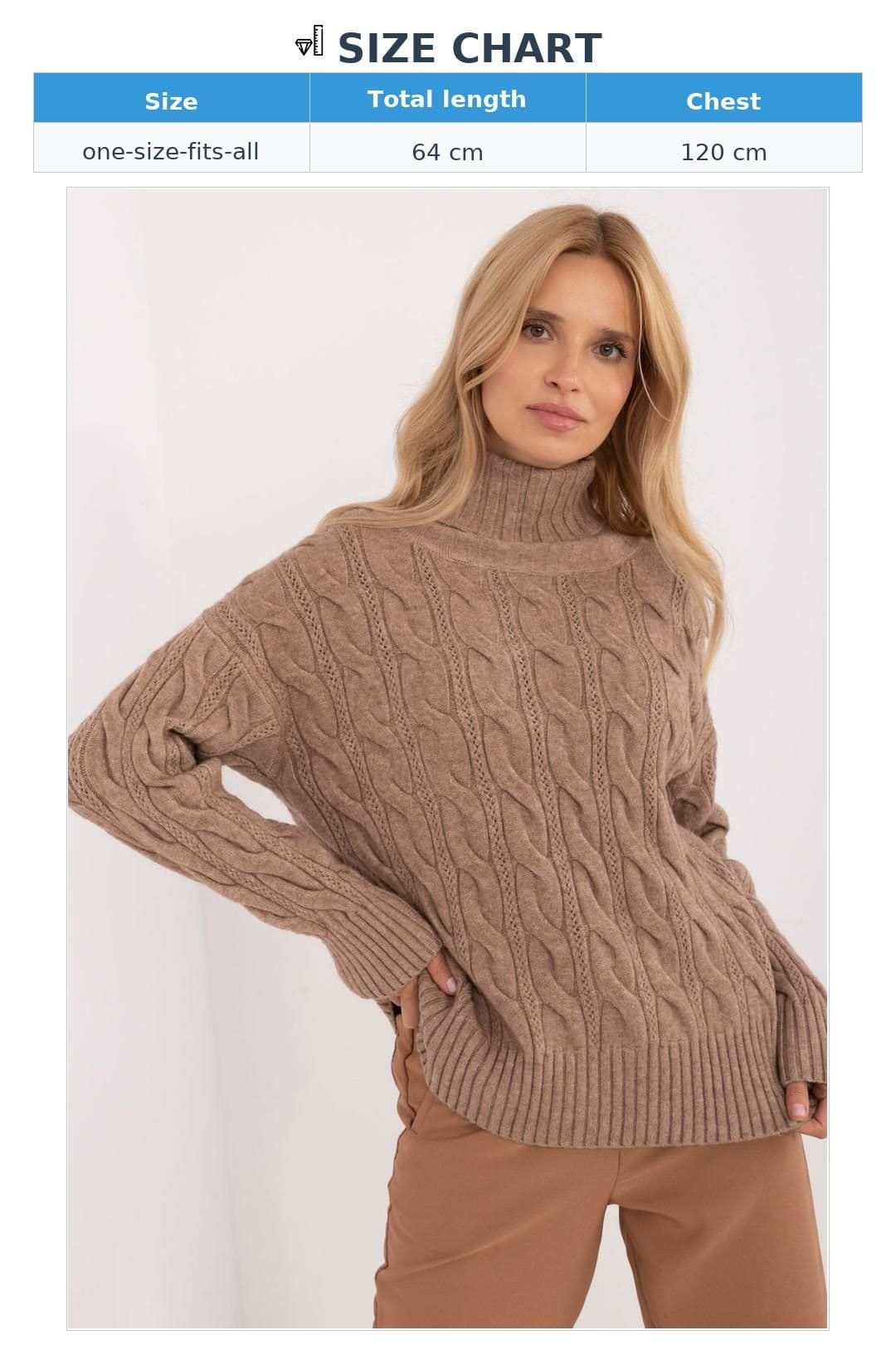 Love Lace Love Lace Women's Everyday Turtleneck Knit Sweater Long Sleeve in Beige - 4