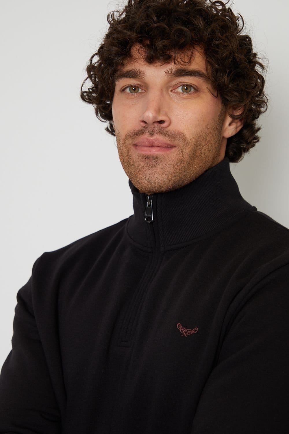 Threadbare Threadbare Men's 'Patrick' Zip Neck Sweatshirt in Black - 4